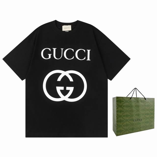 全年不下架 面料350克 Gucci 经典大logo印花，古驰春夏最新短袖！！ 专柜最新款！ 官网上新！！ 专柜同步高品质高版本 超级标志性彩色品牌logo印花