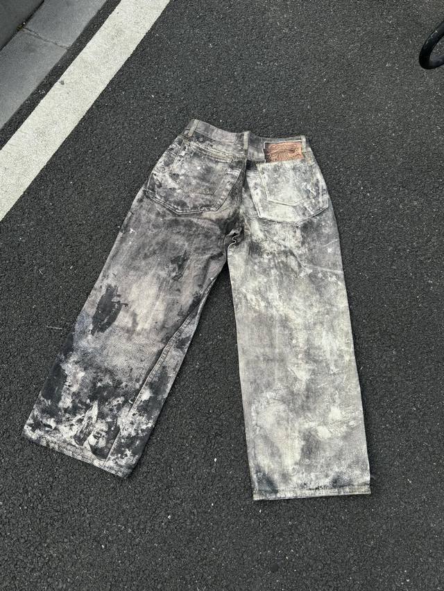 Ac382 Acne Studios Fw23 丹宁系列 低腰阔腿宽松纽扣舒适牛仔裤1981M 冷灰色男女同款 磨毛无弹面料，才能出得来3D的效果，难点是前前后