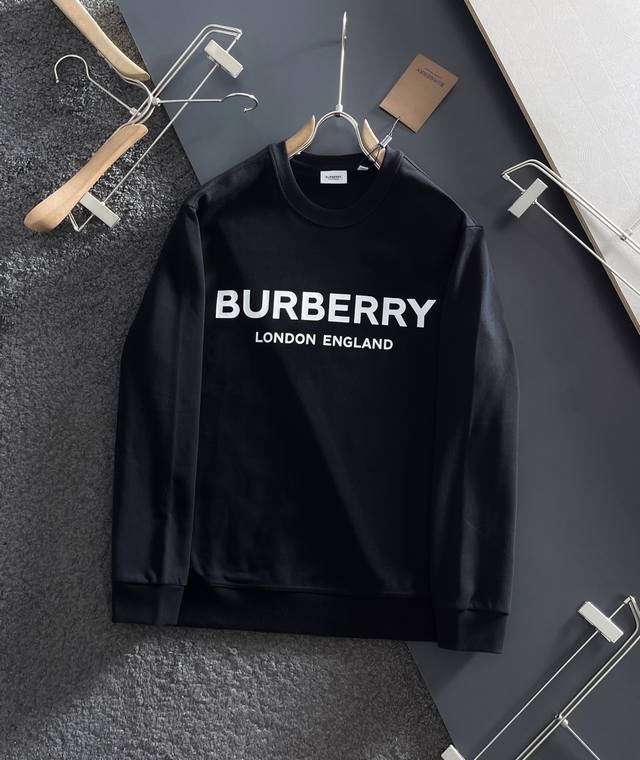 Burberry 巴宝莉 2024秋冬男女同款情侣款最新的贸易订单长袖卫衣，全品相！！网红款！工艺采用图案logo压胶印花工艺设计！上身舒适透气，不僵硬，整体有