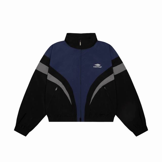 高品质 Balenciga 巴黎世家 3M Sports Icontracksuit夹克 采用原版尼龙面料的性能，如抗皱性、透气性、防水性、抗紫外线等 前后刺绣