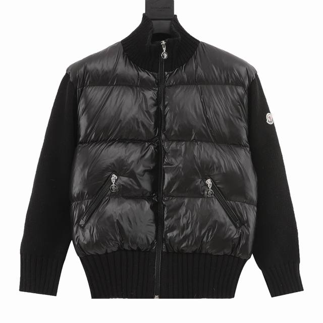 Moncler 蒙口mc 拼接羊毛针织袖立领羽绒服 刺绣logo后背设计 90绒填充 Yb1:1定制 高端品质 两色四码跑量 Size：1-4