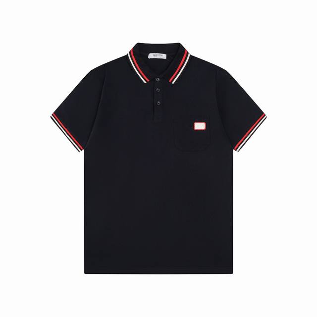 Vltn 华伦天奴 24Ss新款 经典logo滴胶 Polo 230克重全棉珠地 颜色：黑 杏 码数：S M L Xl Xxl