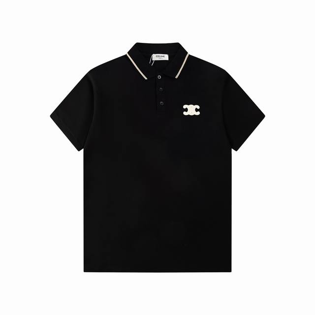 Celine 思琳 24Ss新款 凯旋门 贴饰polo 颜色：黑 白 码数：S M L Xl Xxl