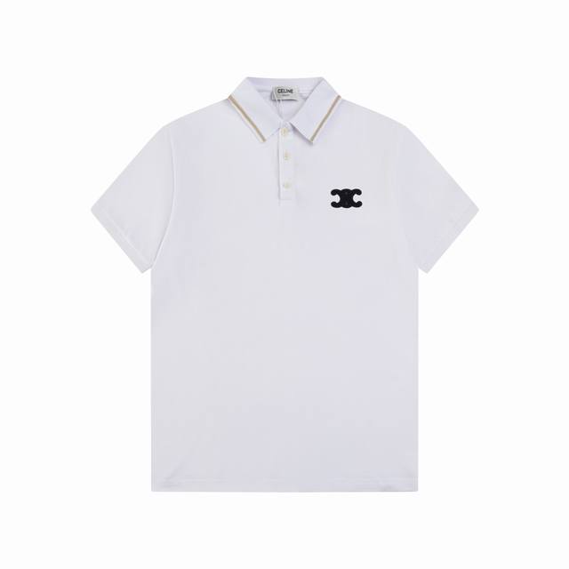 Celine 思琳 24Ss新款 凯旋门 贴饰polo 颜色：黑 白 码数：S M L Xl Xxl