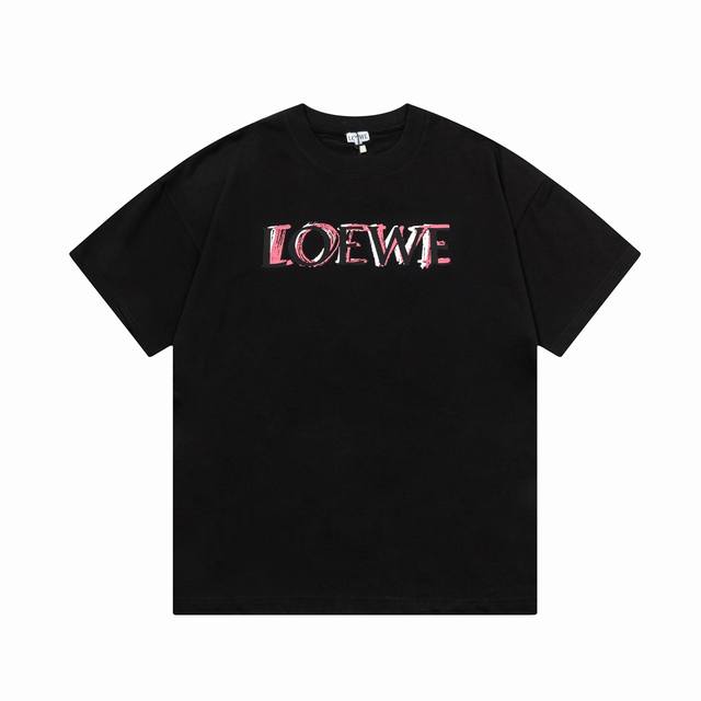 D Loewe 罗意威 涂鸦手绘字母印花 升级，灵感源自八十年代复古 原版面料 官方同款 短袖t恤 定制 310克 同缸染面料 手感非常舒服 春夏最新砖柜同步