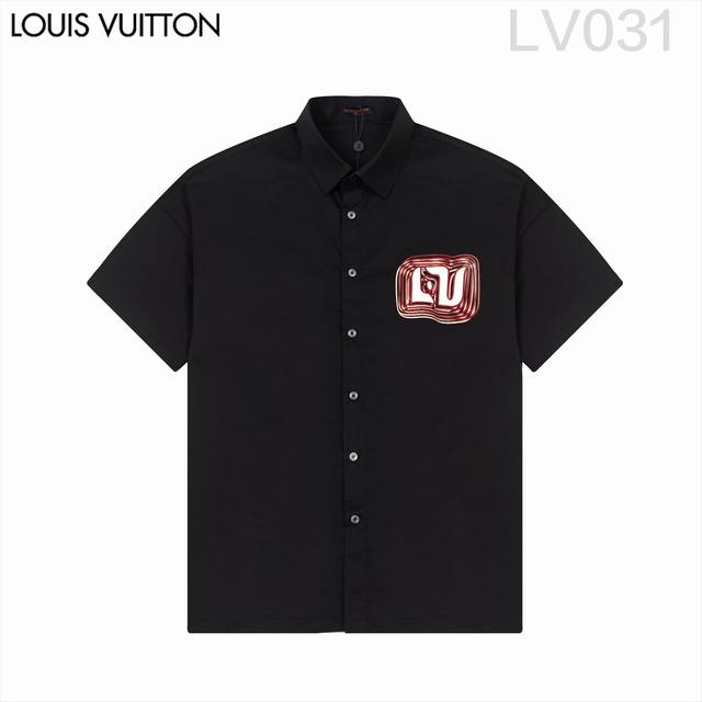 D 隔天出货 Louis Vuitt*On路易威登 爆款来袭 经典logo印花短袖衬衫 2024Ss官网新款短袖 衬衫 衬衣，精美logo印花 高端版本，专柜定