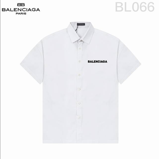 D Balenciaga 巴黎*世家 爆款来袭 经典logo印花短袖衬衫 2024Ss官网新款短袖 衬衫 衬衣，精美直喷logo印花 高端版本，专柜定制面料 透