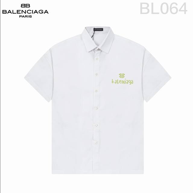 D Balenciaga 巴黎*世家 爆款来袭 经典logo印花短袖衬衫 2024Ss官网新款短袖 衬衫 衬衣，精美直喷logo印花 高端版本，专柜定制面料 透