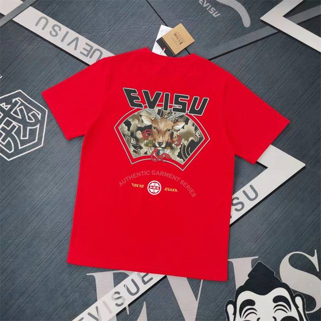 Evisu 福神2025新款印花t恤 高版本高品质采用纯棉双纱300克面料 男女同款 这件t恤剪裁宽松版形。 尺寸m-Xxl