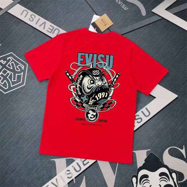 Evisu 福神2025新款印花t恤 高版本高品质采用纯棉双纱300克面料 男女同款 这件t恤剪裁宽松版形。 尺寸m-Xxl