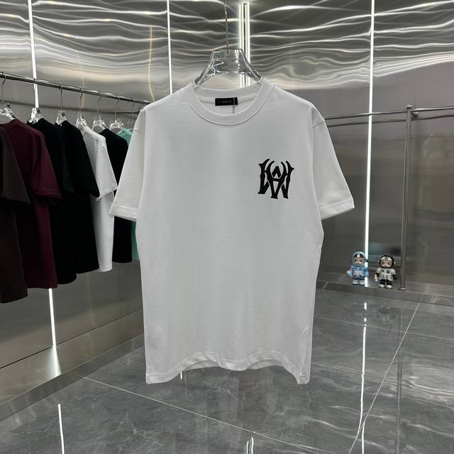 Amiri 2024秋冬新款320克短袖t恤 个性印花 男女同款宽松版 S M L Xl Xxl 五个码 黑色 白色 红色