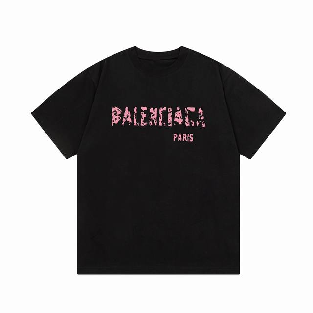 隔天到 Balenciaga 巴黎世家 涂鸦字母印花 Logo标识精致升级，灵感源自八十年代复古 原版面料 官方同款 短袖t恤 定制300克同缸染面料 手感非常