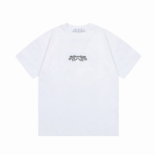 Off-White 腰果花手绘字母大logo印花 原版面料 官方同款 短袖t恤 定制 同缸染面料 手感非常舒服 春夏最新砖柜同步 时尚又个性 超级百搭好看 男女