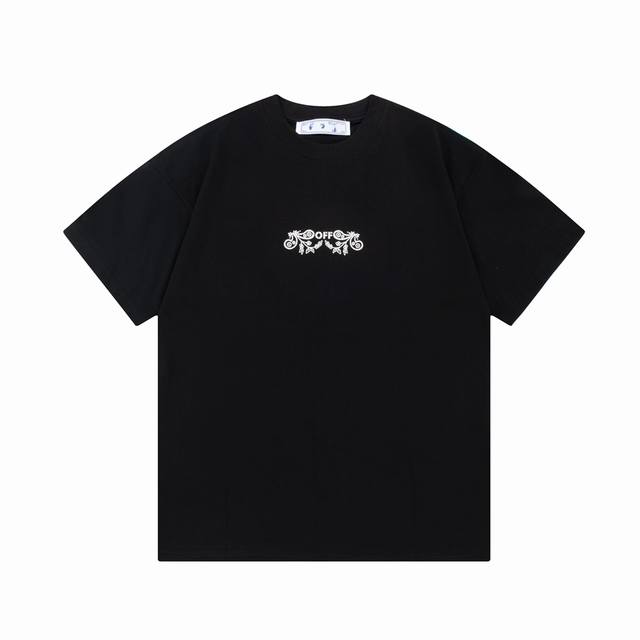 Off-White 腰果花手绘字母大logo印花 原版面料 官方同款 短袖t恤 定制 同缸染面料 手感非常舒服 春夏最新砖柜同步 时尚又个性 超级百搭好看 男女