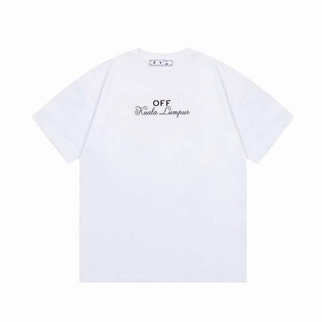 Off-White 英文字母签名 Logo印花 原版面料 官方同款 短袖t恤 定制 同缸染面料 手感非常舒服 春夏最新砖柜同步 时尚又个性 超级百搭好看的 男女