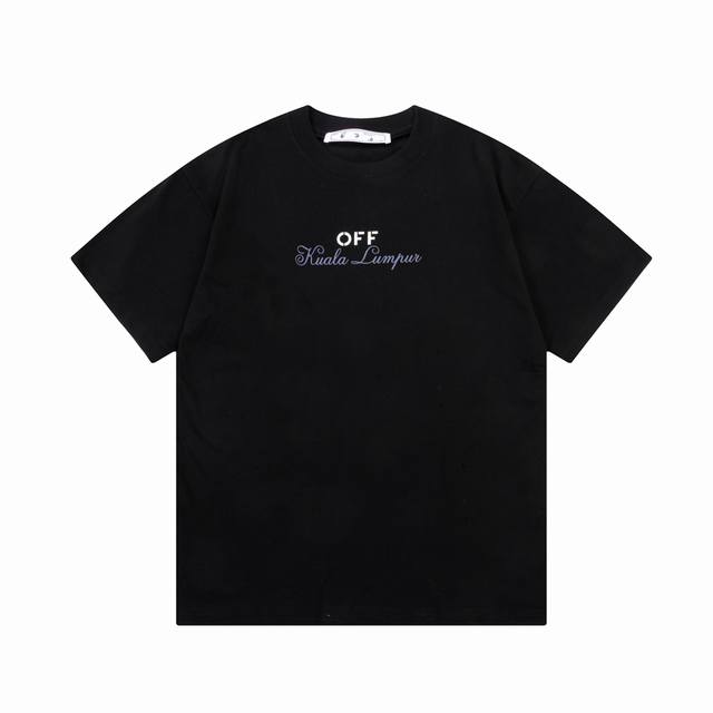 Off-White 英文字母签名 Logo印花 原版面料 官方同款 短袖t恤 定制 同缸染面料 手感非常舒服 春夏最新砖柜同步 时尚又个性 超级百搭好看的 男女