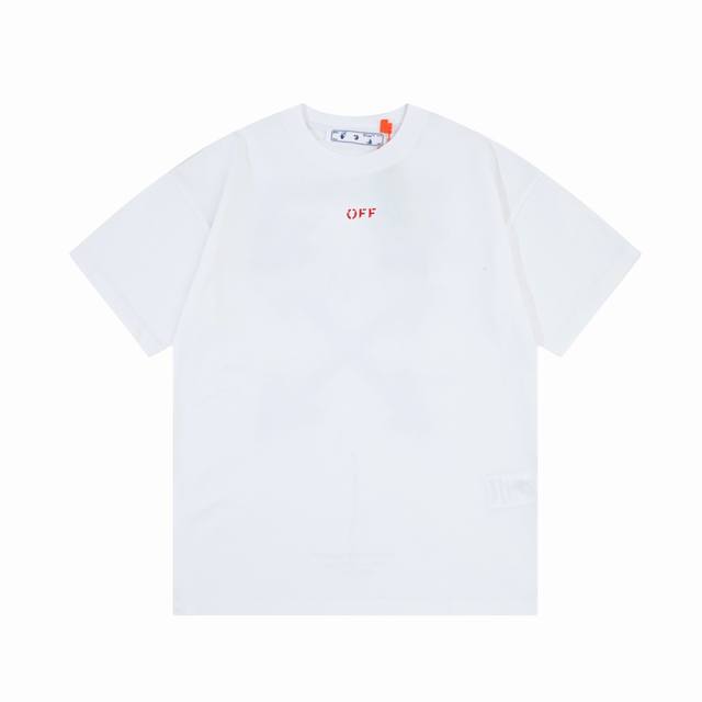 Off-White 喷墨 箭头字母大logo印花 原版面料 官方同款 短袖t恤 定制 同缸染面料 手感非常舒服 春夏最新砖柜同步 时尚又个性 超级百搭好看的一款