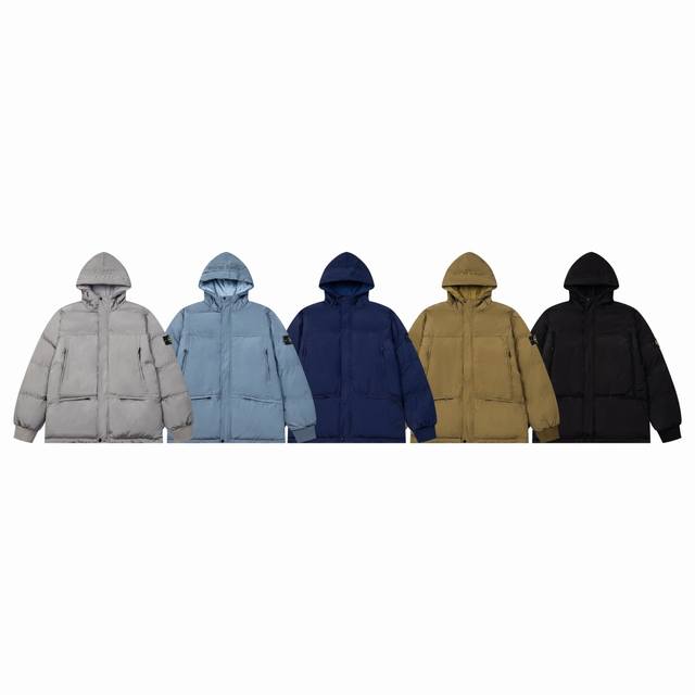 款号：8067 石头岛5色棉服冬款主推 高品质 Stone Lsland石头岛21Fw Nylon Metal Down Jacket Topstoney 金属