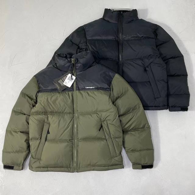 款号：6172-顶级版本 卡哈特 Carhartt Wip 简约拼色拼接立领冬款刺绣宽松羽绒棉服 男女同款 此款采用400G精梳羽绒棉 超保暖 厚实 一件过冬