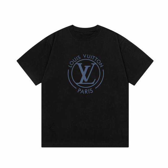 D 隔天到 Louis Vuitton 路易威登 圆形字母印花 Logo标识精致升级，灵感源自八十年代复古 原版面料 官方同款 短袖t恤 定制300克同缸染面料