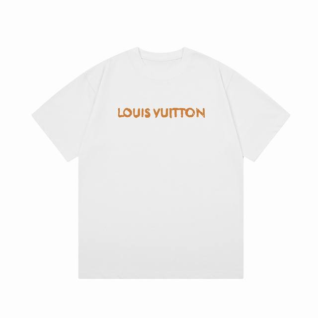 D 隔天到 Louis Vuitton 路易威登 涂鸦字母印花 Logo标识精致，灵感源自八十年代复古 原版面料 官方同款 短袖t恤 定制300克同缸染面料 手