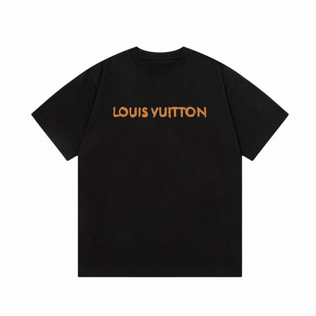 D 隔天到 Louis Vuitton 路易威登 涂鸦字母印花 Logo标识精致，灵感源自八十年代复古 原版面料 官方同款 短袖t恤 定制300克同缸染面料 手