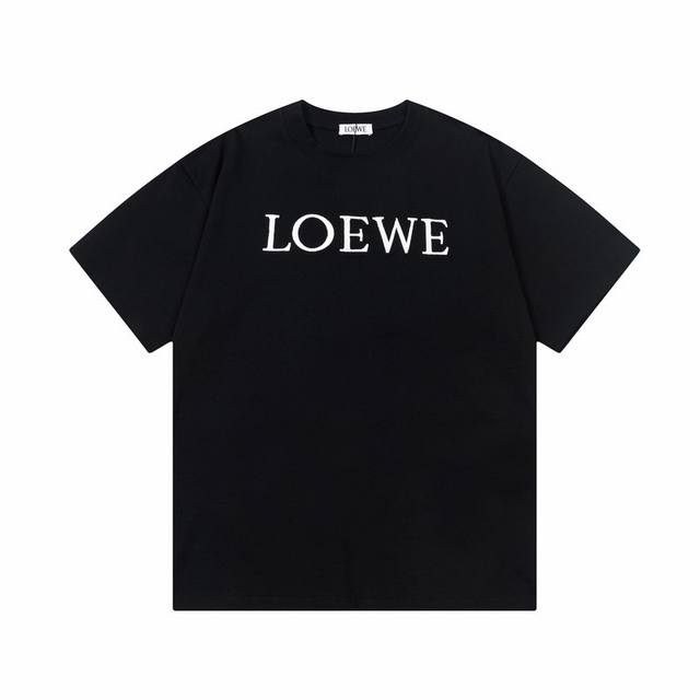 Loewe 罗意威 标识logo字母刺绣简约圆领短袖t恤 百搭潮流 男女同款 吊牌 领标 水洗唛 三标齐全 定织定染280克精梳棉面料 尺码：S-Xxl 颜色：