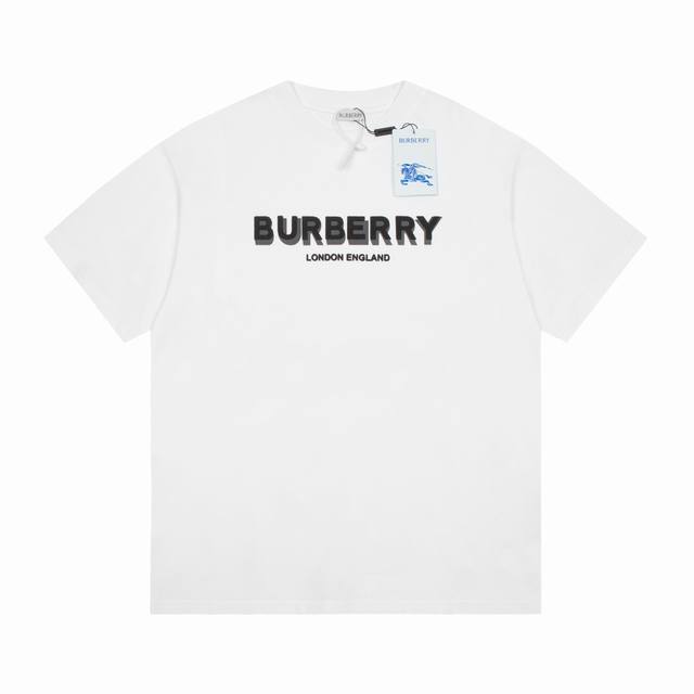 Burberry 巴宝莉 Ss24 重影英文字母短袖T恤 面料采用纯棉精梳棉面料，采用重影叠层立体工艺，上身效果宽松休闲，百搭款，三标齐全 ，男女同款 尺码: