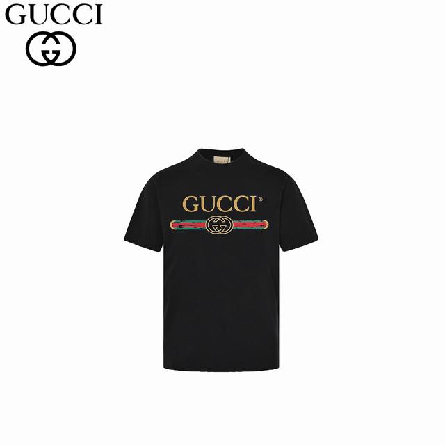 Gucci 古驰 24Fw 经典印花短袖 采用32支双纱 260克重面料 进口针织针梳棉进行制作，厚度适中，有垂感又有轮廓型，上身就是一个舒适！！对微胖身型包容