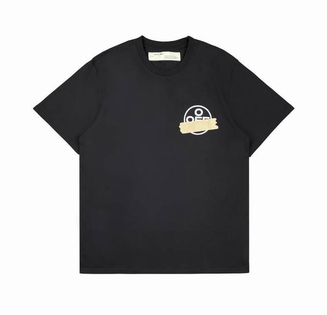 高版本Off-White 20Ss黄色胶带箭头款短袖T恤！男女同款！采用定制240克纯棉双纱面料，经典Os版型，不挑身材。德国进口机器高清数码印花，环保级材料，