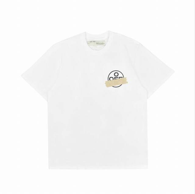 高版本Off-White 20Ss黄色胶带箭头款短袖T恤！男女同款！采用定制240克纯棉双纱面料，经典Os版型，不挑身材。德国进口机器高清数码印花，环保级材料，