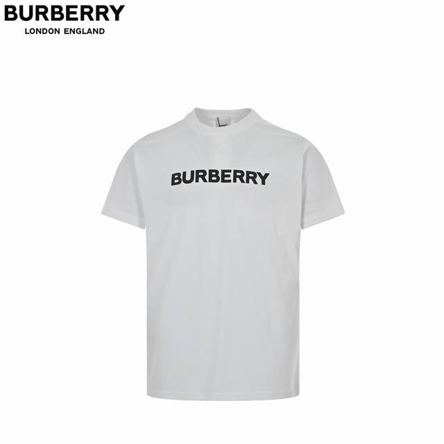 巴宝莉Burberry 24Fw字母印花Logo圆领短袖 精致而独到的一款时髦范儿T恤 客供细纹针织棉材质内里拼接更是工整细腻整齐丰润质感更高于普通针织棉轻薄舒