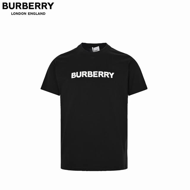 巴宝莉Burberry 字母印花Logo圆领短袖 精致而独到的一款时髦范儿T恤 客供细纹针织棉材质内里拼接更是工整细腻整齐丰润质感更高于普通针织棉轻薄舒适透气侧