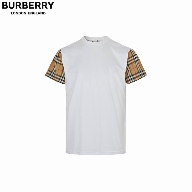 巴宝莉 Burberry24Fw拼接网格短袖 经典Vintage格纹图案细诉百年英伦品牌的历史底蕴 精致而独到的一款时髦范儿T恤 客供细纹针织棉材质内里拼接更是