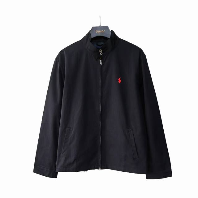 实拍细节图+尺码表 Ralph Lauren 拉夫劳伦 24Ss 经典老钱风立领行政拉链夹克外套 胸前精美小标刺绣 中性设计 男女百搭 内里定制格纹 复刻原版