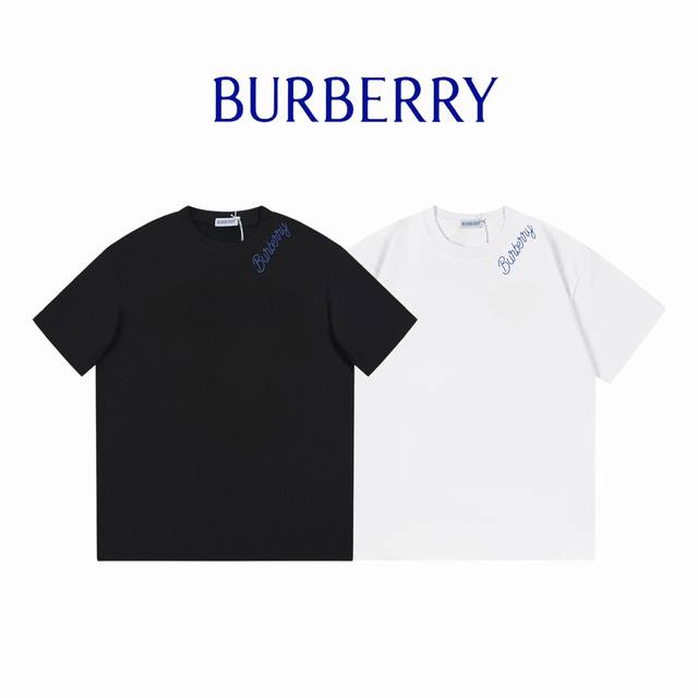 Burberry巴宝莉 艺术刺绣签名短袖 克 ：白色 黑色 ：Xs-L