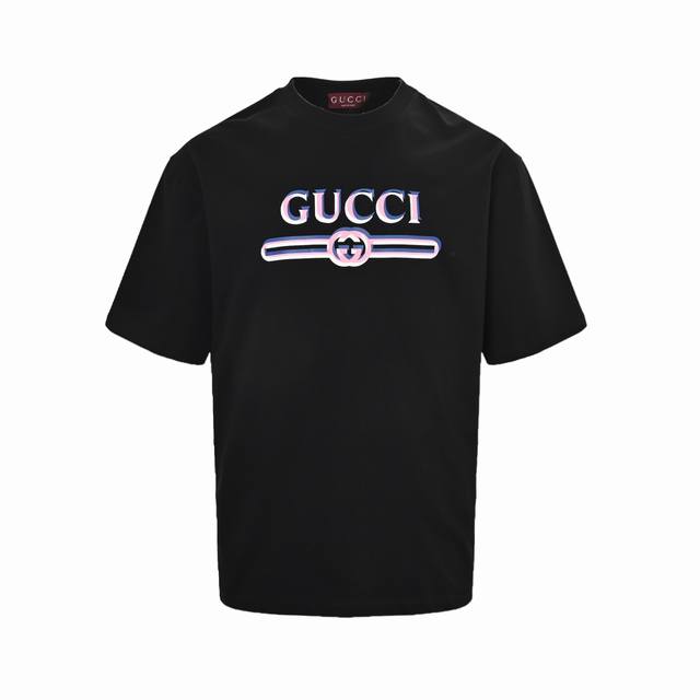 Gucci 古驰 25Ss 重影腰带Logo印花短袖 采用280克双纱精棉，三色重叠呈现幻影效果，衣服偏厚使整体高透气和柔软性，高版本，三标齐全！男女同款采用2 - 点击图像关闭