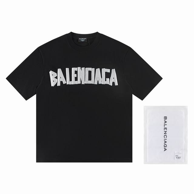 高版本Balenciaga 巴黎世家 发泡字母印花短袖 对色定染面料，字母采用发泡立体工艺，超精细平网印花工艺，对位定点印花，采用细致纱网材质做网板，定染纯棉面