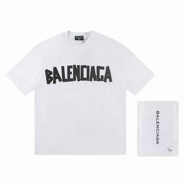 高版本Balenciaga 巴黎世家 发泡字母印花短袖 对色定染面料，字母采用发泡立体工艺，超精细平网印花工艺，对位定点印花，采用细致纱网材质做网板，定染纯棉面