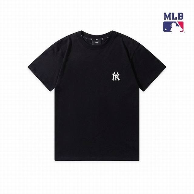 上新 高版本 Mlb斜Logo老花满印短袖 男女同款，后背及具代表性大Logo印花，上身尽显青春活力，面料采用240克双纱纯棉，舒适透气，做工走线非常精致，只做