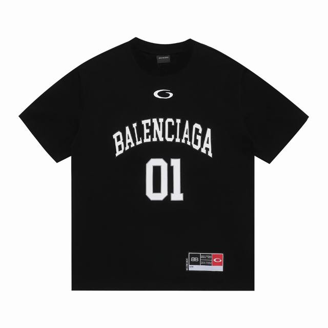 上新 高版本 Balenciaga巴黎世家 Basketball 系列 01号球衣短袖T恤 原样购入开发 面料订制染色 做水洗预缩270G16支精梳紧密纺纱 定