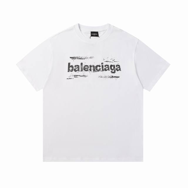 上新 高版本 Balenciaga巴黎世家新款限定字母Logo短袖T恤 背后字母印花，逼格满满，相当吸睛，超高级上身超酥服，作为舒适穿搭的重中之重，百搭耐看，一