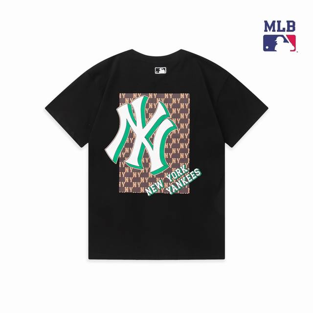 新款上新 Mlb新款短袖，男女情侣复古老花立体印花Logo，上身潮奢感十足，轻松展现丰富的视觉效果 吊牌可扫码验证，1衣1码 颜色：黑色 白色 038# 码数：