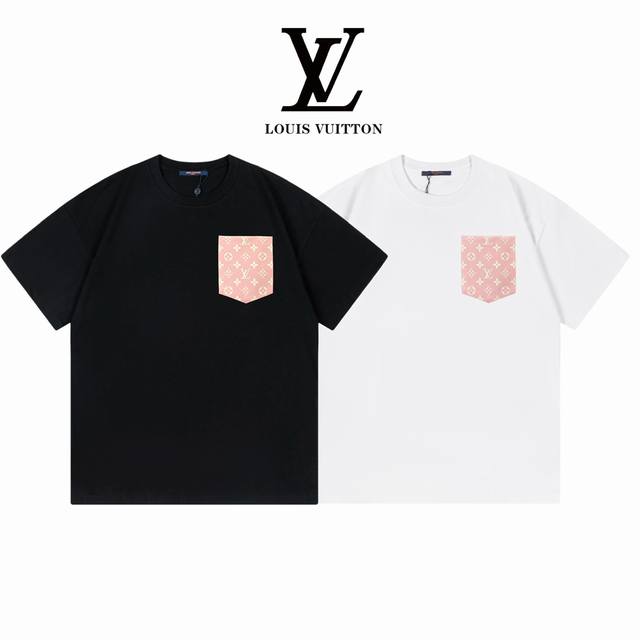 Louis Vuitton 路易威登 定制皮革口袋短袖 双纱 克 ：黑色 白色 ：Xs-L