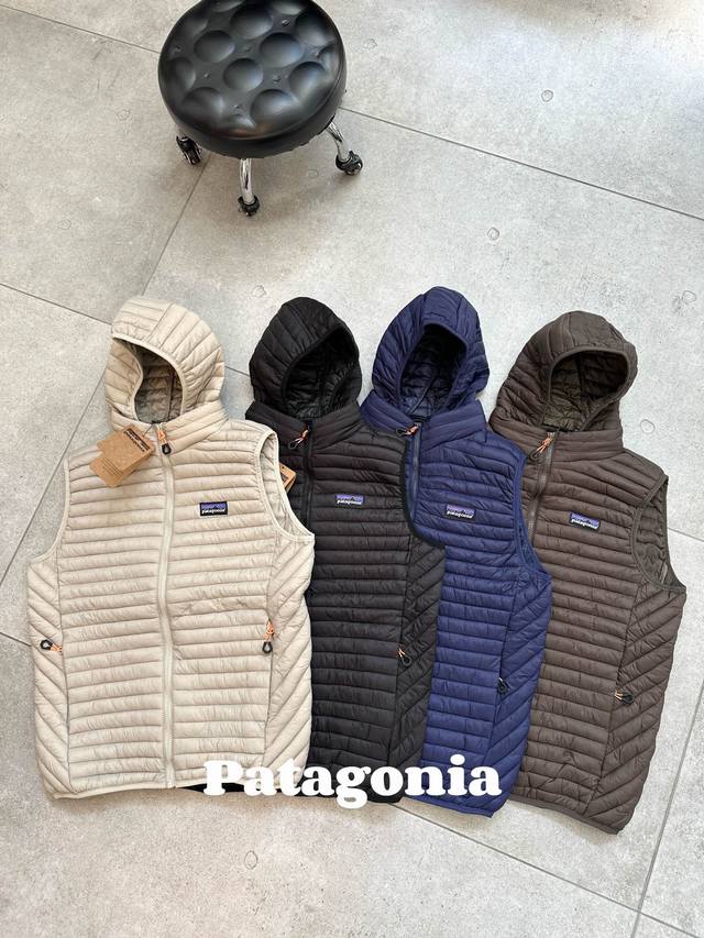 上新！！！ Patagonia 巴塔哥尼亚 官网款排骨情侣羽绒棉服连帽马甲 Ribs Jacket 货号84703 表布使用20D*30D超轻面料，内里全压衬奥