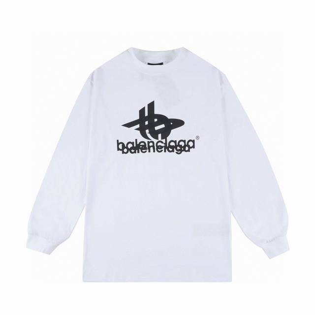 顶级复刻版本] 品名: Balenciaga 巴黎世家 新款双幻影Logo圆领卫衣长袖T恤 颜色：黑色 白色 尺码：Xs-L Balenciaga 巴黎世家 新