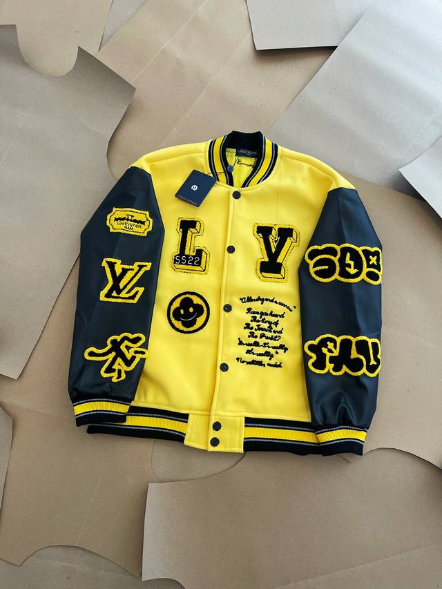 Fw22 Louis Vuitton 路易威登走秀款黄色黑豹刺绣棒球服外套 谷爱凌同款 实拍图 顶级版本 随意对比市面任意版本 Lv官方走秀款 市场独家版本 独