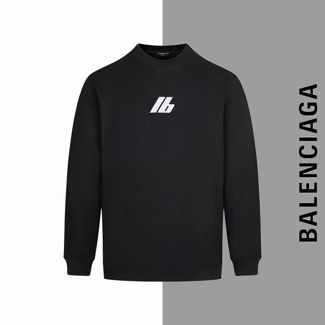 巴黎世家 24Ss Balenciaga小标Lb字母反光印花圆领卫衣 顶级版本 超高克重 面料：460克双股双纱食毛纯棉毛圈 工艺：进口机器白墨直喷印花工艺 辅