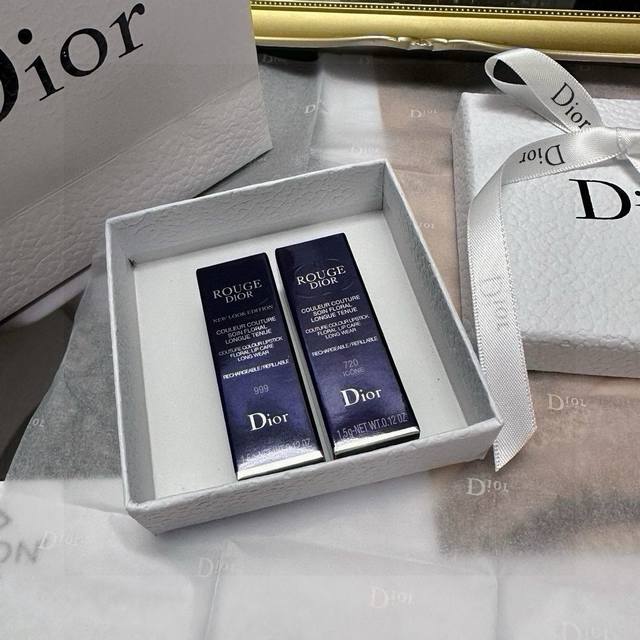 Dior丝绒口红套装 克丽丝汀迪奥 套装 1.5G×2配礼袋 色号：千鸟格丝绒999，丝绒720。全套礼盒卡片丝带 一盒就能拥有2支迪奥热门口红色号 天呐迪奥今