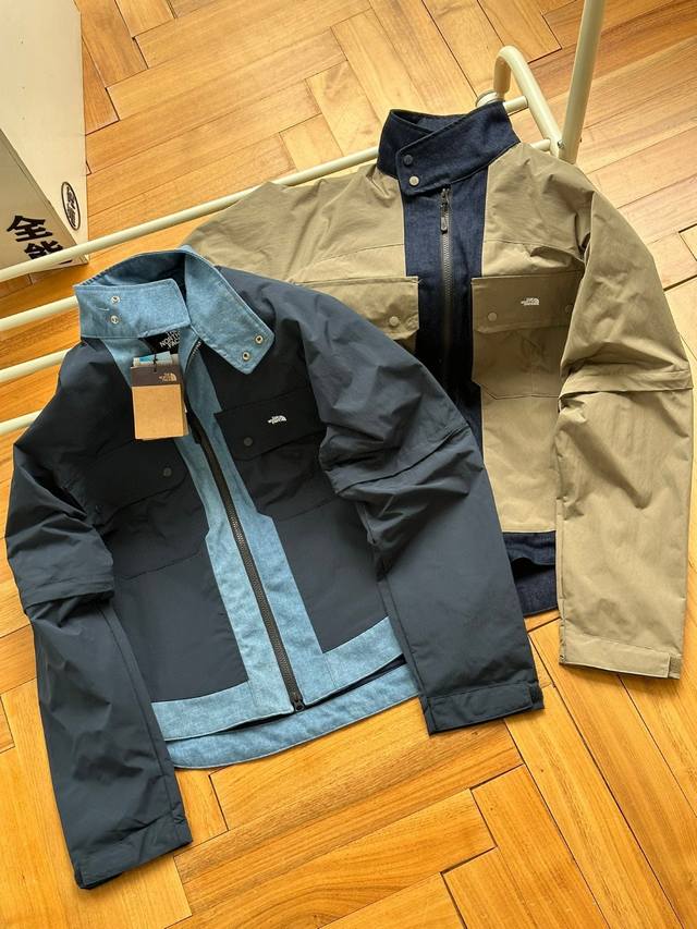 Thenorthface北面Ue先锋设计 牛仔拼接 可拆卸软壳外套23新款83Pg 蓝色 卡其 S Xl X猫在售1998，原版软壳梭织面料，手感完美，胸口双口